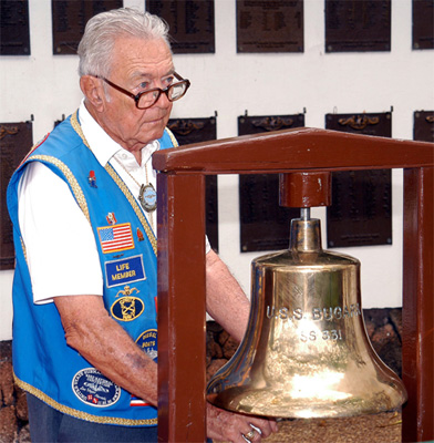 SubVet Stan Nicholls tolling the bell
