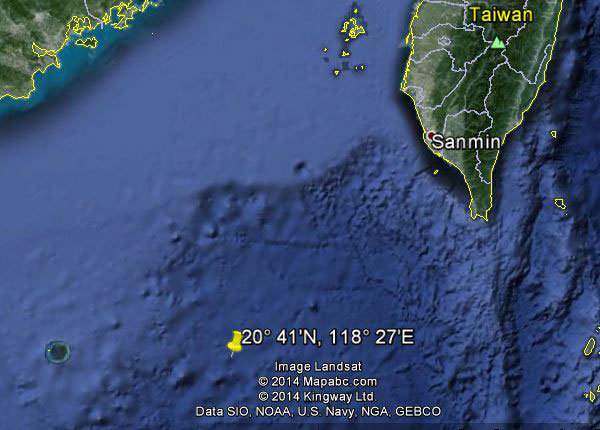 Approximate location of USS Shark (SS-314)